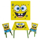 Столик Bambi (Metr+) D06449 квадратный с двумя стульчиками Sponge Bob